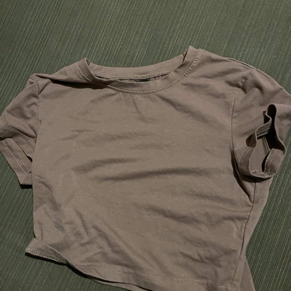 shein brown crop top